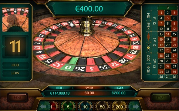 Apollo European Roulette v kasíne SYNOT TIP
