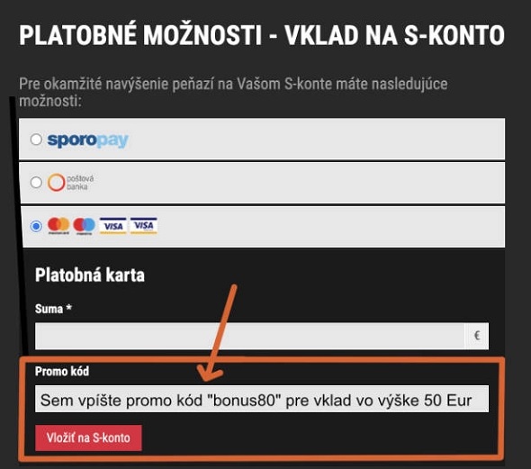 Promo kód v SYNOT TIP kasíne