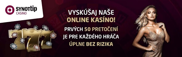 Bonus 50 free spinov v Synot Tipe