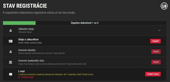 Synot Tip stav registrácie