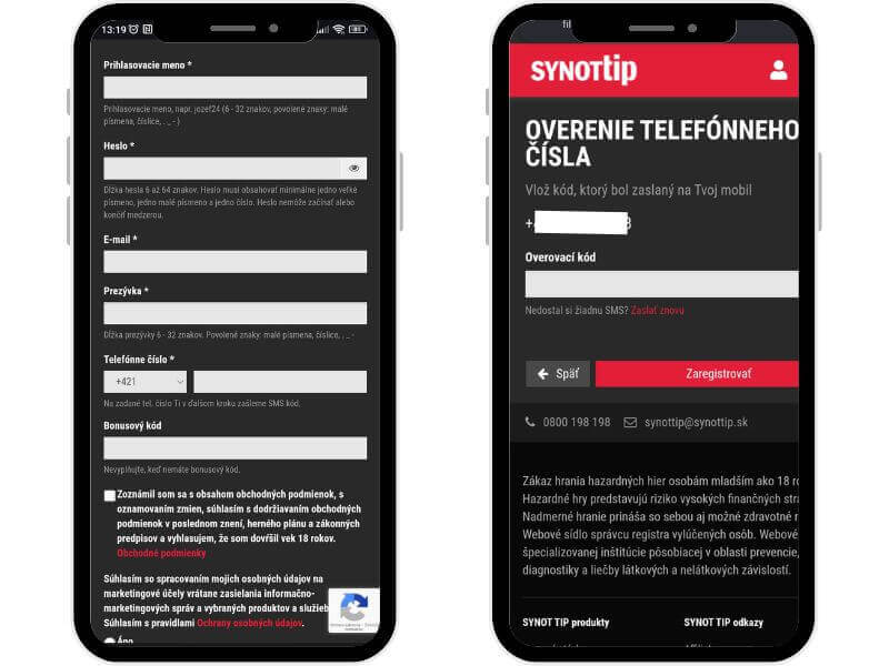 SynotTip registrácia – krok č.&nbsp;1