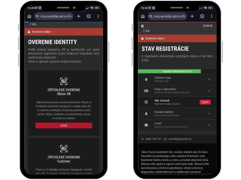 SynotTip registrácia – krok č.&nbsp;2