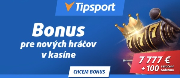 Tipsport bonus 7777 Eur a 100 free spinov