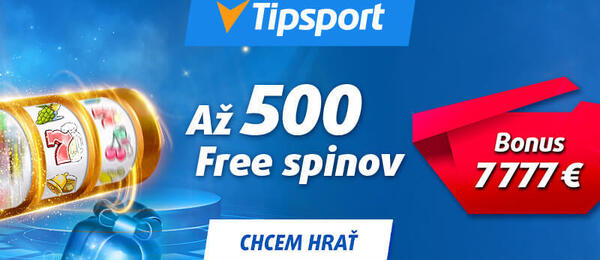 Vstupný bonus 500 free spinov v Tipsporte
