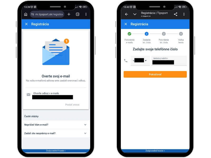 Tipsport registrácia – krok č.&nbsp;2