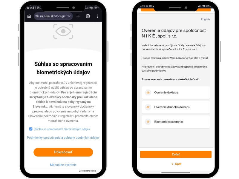 Niké registrácia – overenie totožnosti a&nbsp;biometria