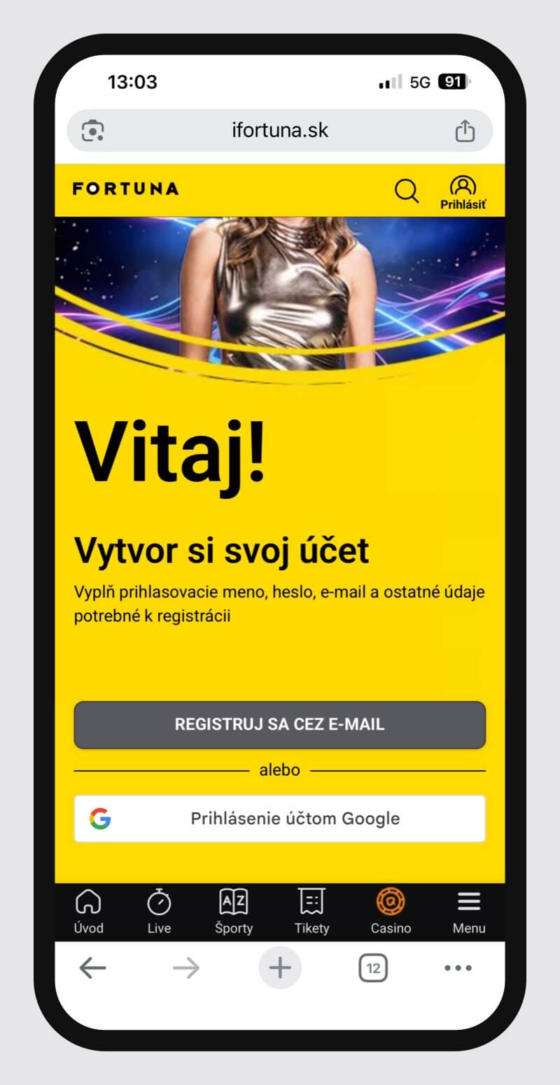 Fortuna registrácia úvod