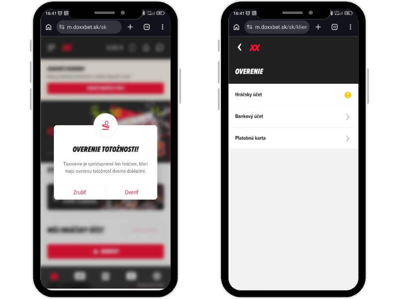 Doxxbet registrácia – overenie identity
