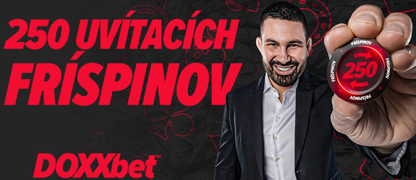 Súčasťou vstupného bonusu 250 free spinov od DOXXbetu je aj 50 free spinov zdarma bez vkladu.