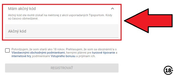 Tipsport akčný kód – ako vybrať bonus