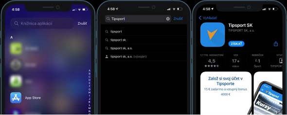 Tipsport aplikácia iOS stiahnutie