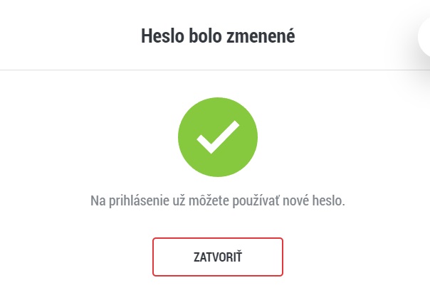 Úspešne zmenené heslo v Doxxbete