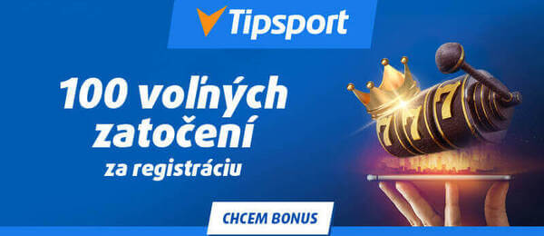 Tipsport bonus za registráciu 100 spinov