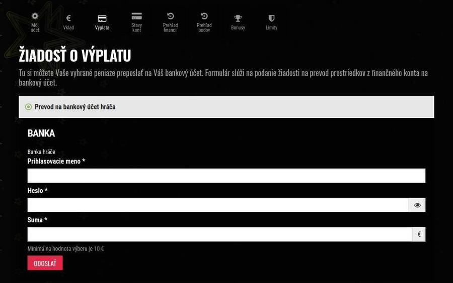 DoubleStar výber peňazí