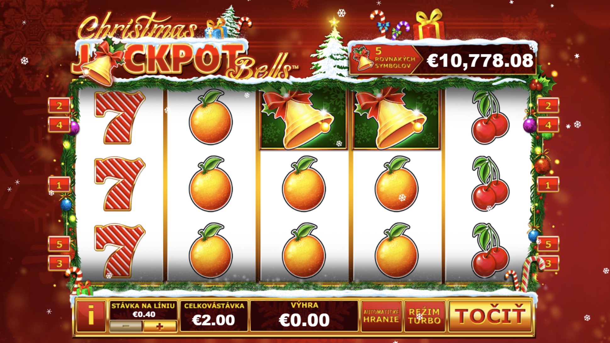 Christmas Jackpot Bells vo Fortuna SK casino