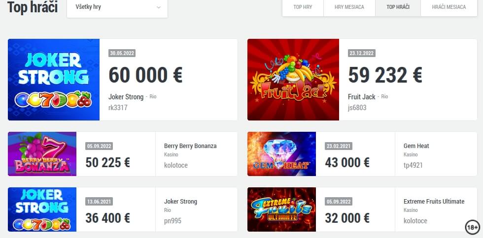 Doxxbet online casino Top výhra december 2022