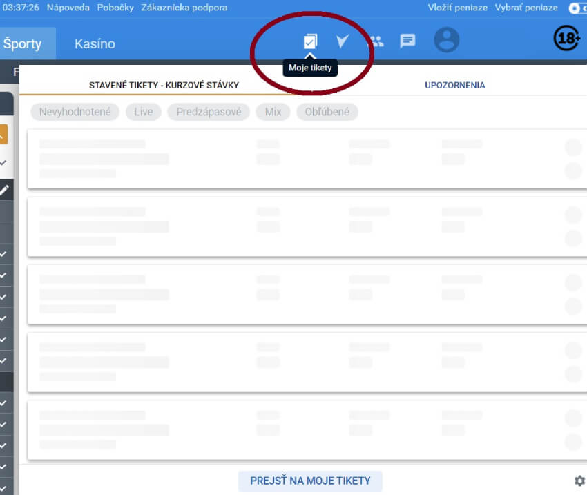 Tipsport kontrola tiketu podaného online