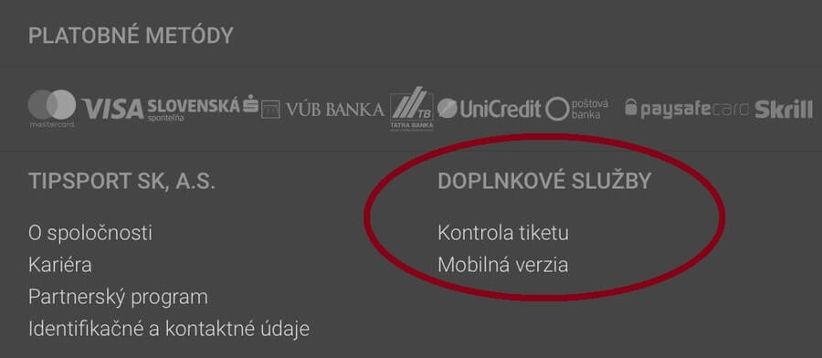 Kontrola tiketu cez mobil v Tipsporte