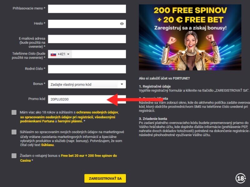 Fortuna promo kód – ako použiť