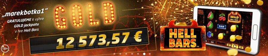 Výhra na GOLD Jackpote v Synottip kasíne