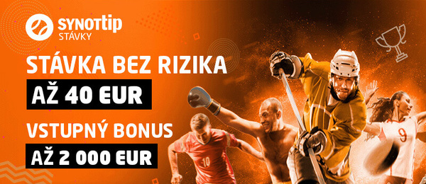 SynotTip stávka bez rizika na prvý tiket – bonus za registráciu