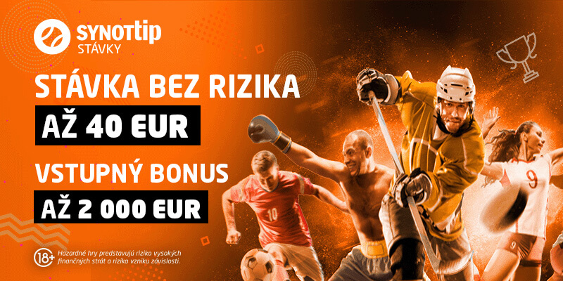 SynotTip stávka bez rizika na prvý tiket – bonus za registráciu
