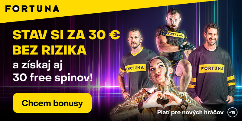 Fortuna bonus za registráciu 30 eur a 30 free spinov