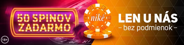 Niké bonus 50 free spinov zadarmo