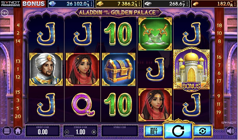 Zahrajte si Aladdin and the Golden Palace v Tipsport casine