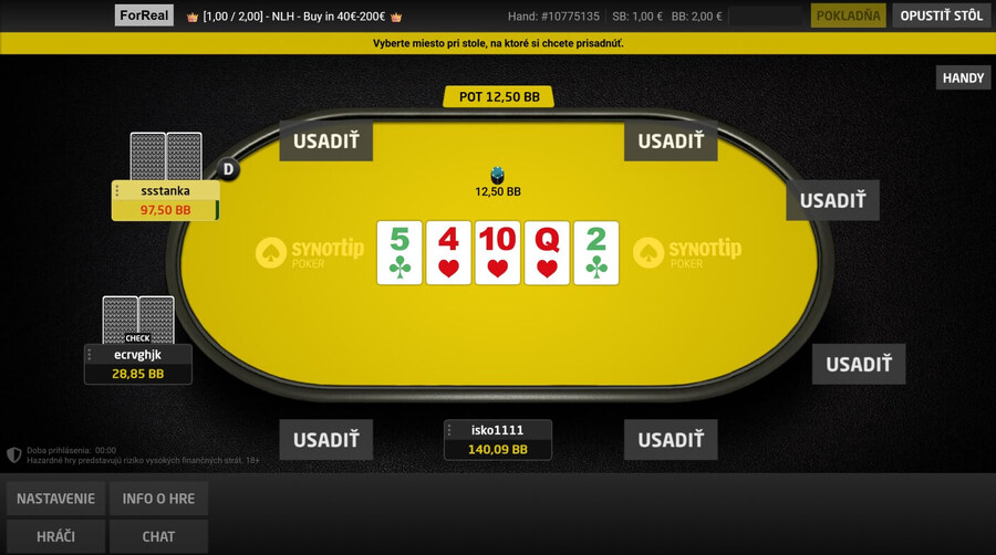 SYNOTtip Cash Games poker