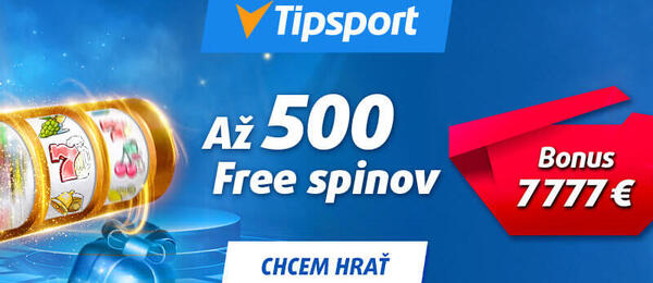Vstupný bonus 500 free spinov v Tipsporte