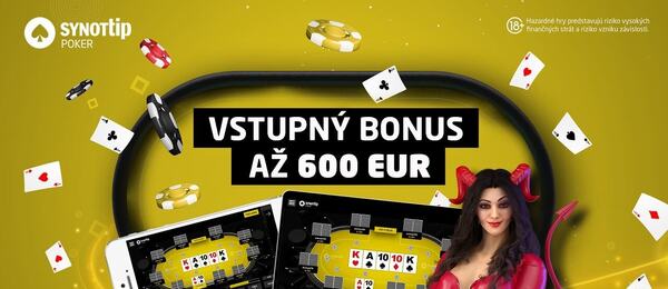 Využite Synottip vstupný bonus až do 600 eur