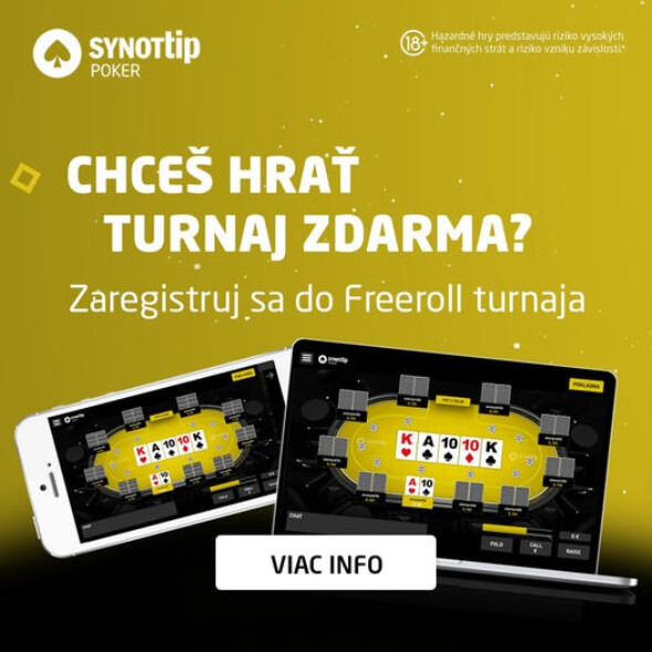 Zahrajte si pokerový freeroll v SYNOT TIP