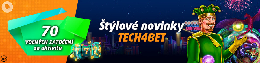 Vyhrajte 70 + 100 spinov na nové Tech4Bet automaty