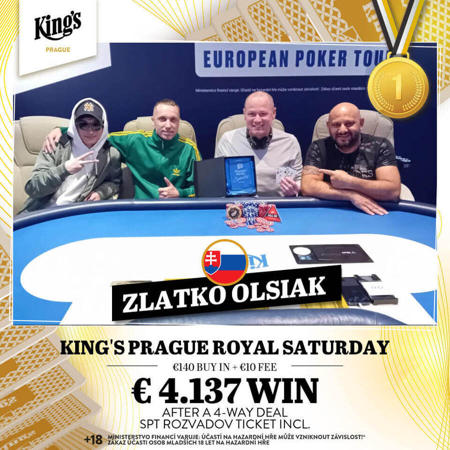 Zlatko Olšiak vyhral turnaj v King&#039;s Praha (Zlatko druhý zprava)