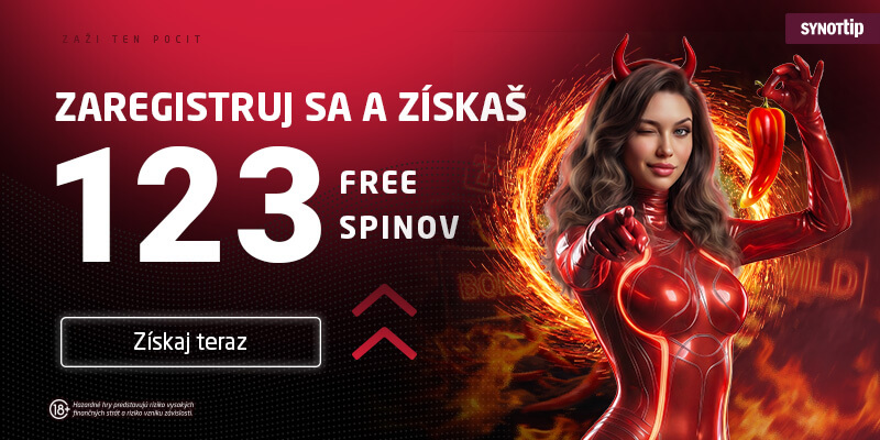 SynotTip bonus bez&nbsp;vkladu 123 free spinov