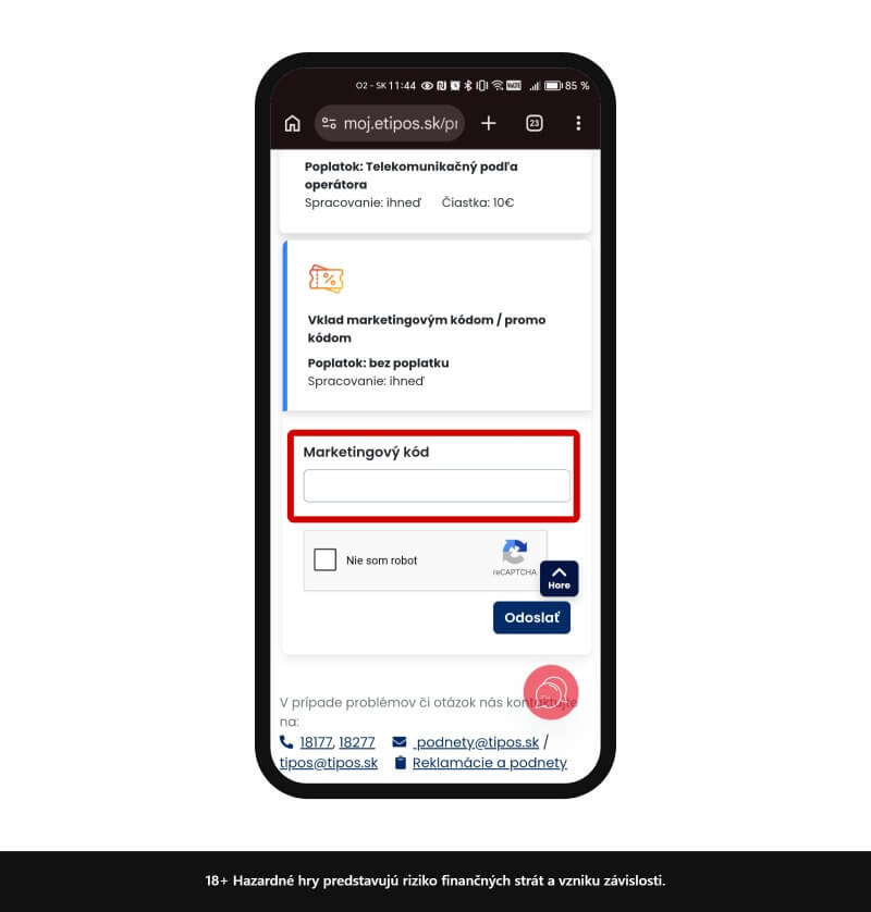 TIPOS marketingový kód