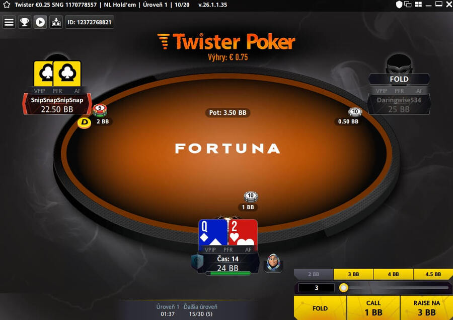 Twister poker vo&nbsp;Fortune