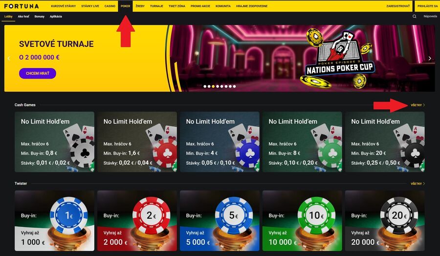 Fortuna Poker v&nbsp;prehliadači