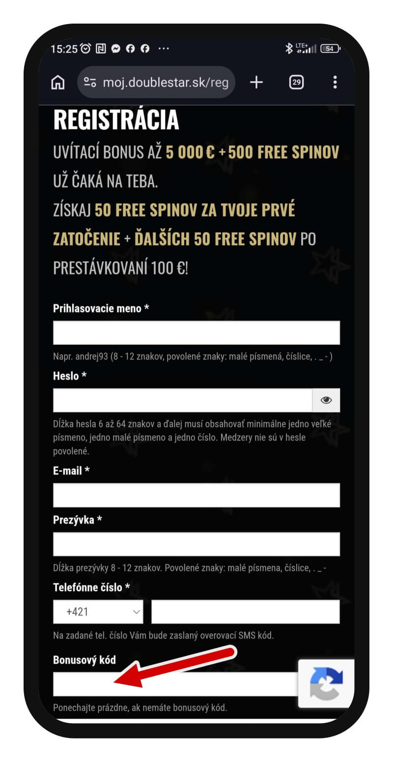 DoubleStar promo kód pri&nbsp;registrácii