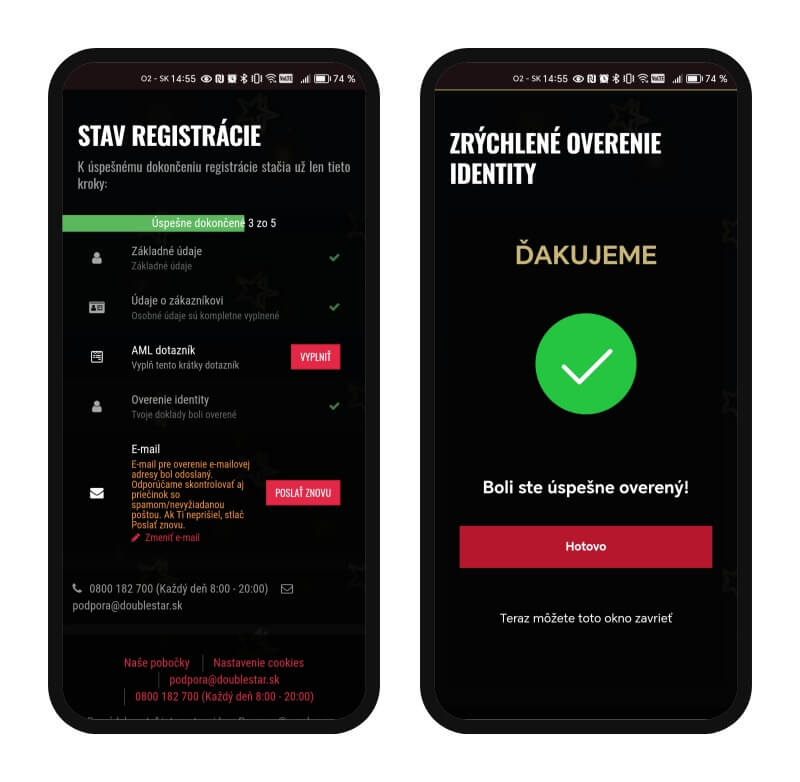 Posledné kroky k&nbsp;dokončeniu registrácie